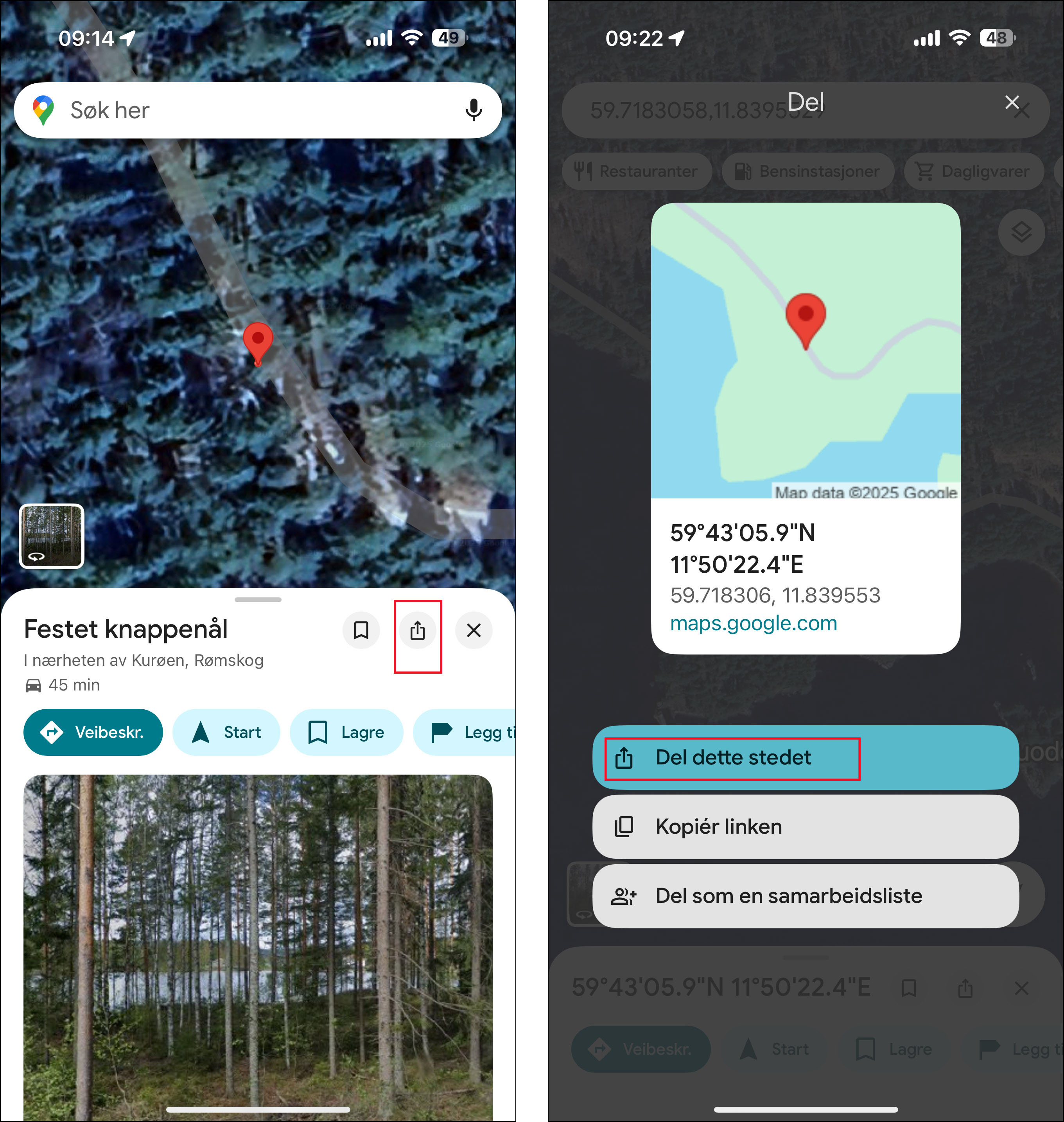 bilde av delesymbol på kart