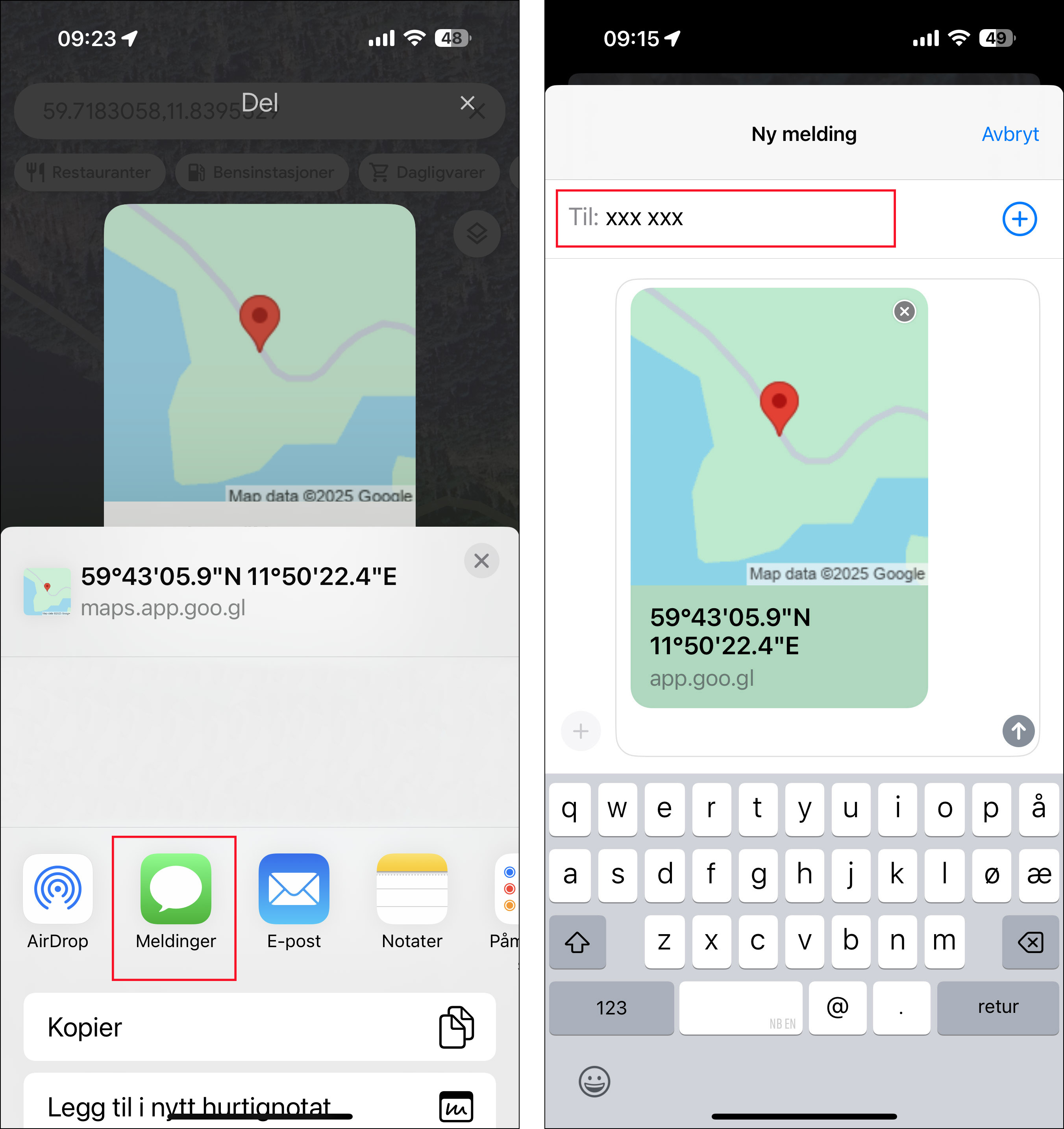 Send SMS til deg selv