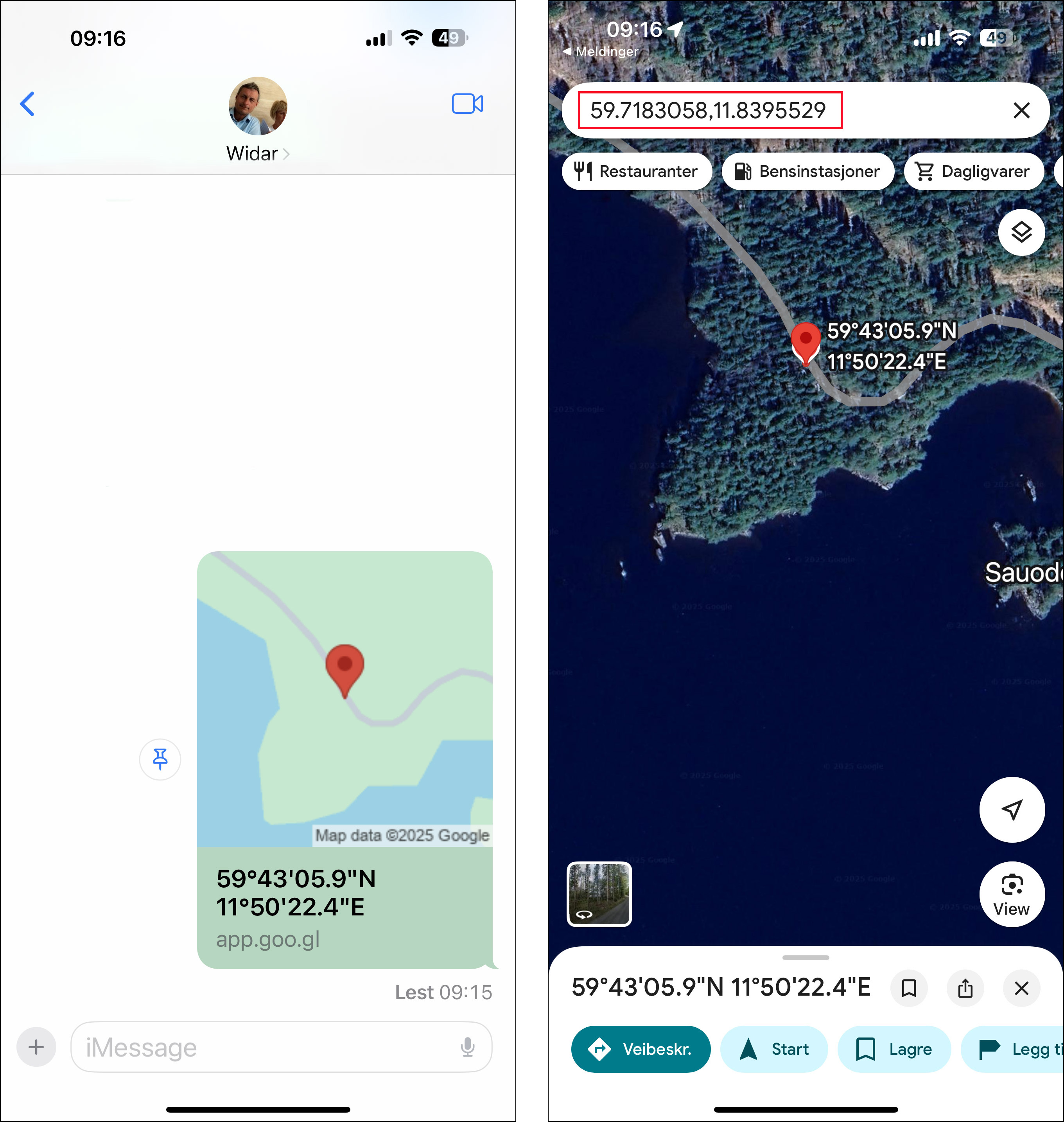 bilde av delesymbol på kart