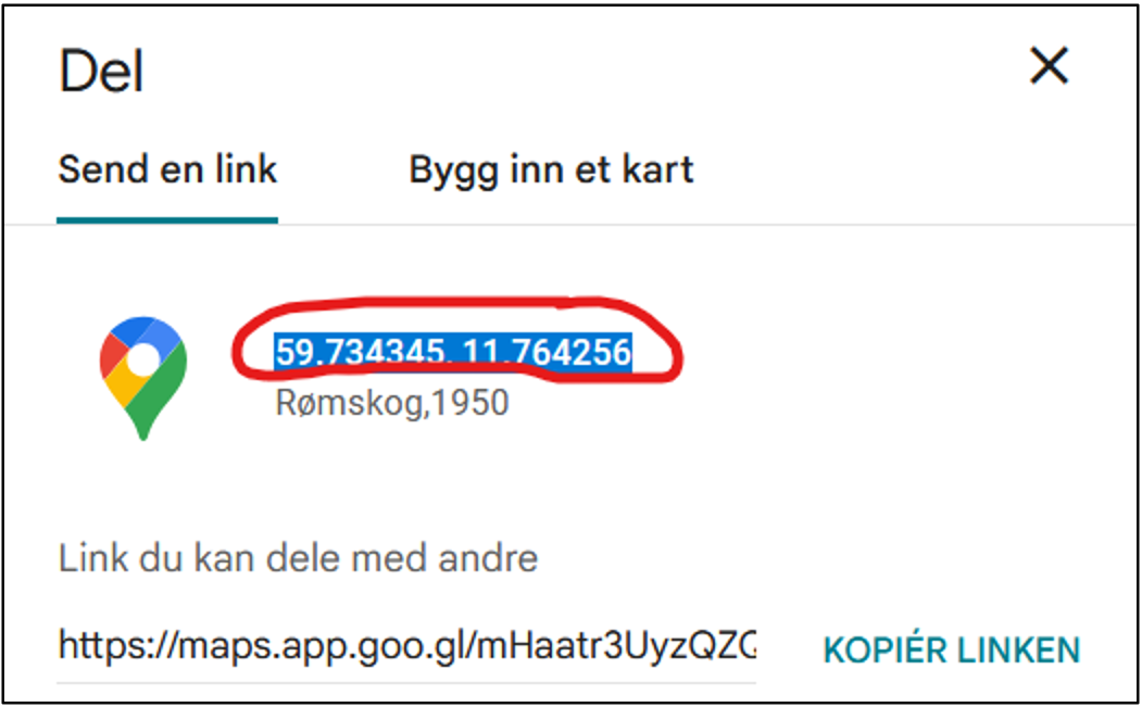 bilde av delesymbol på kart